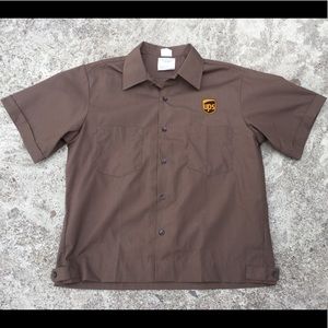 UPS Brown Work Shirt Button Up Delivery size L